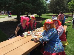 Four Clowns at an Event